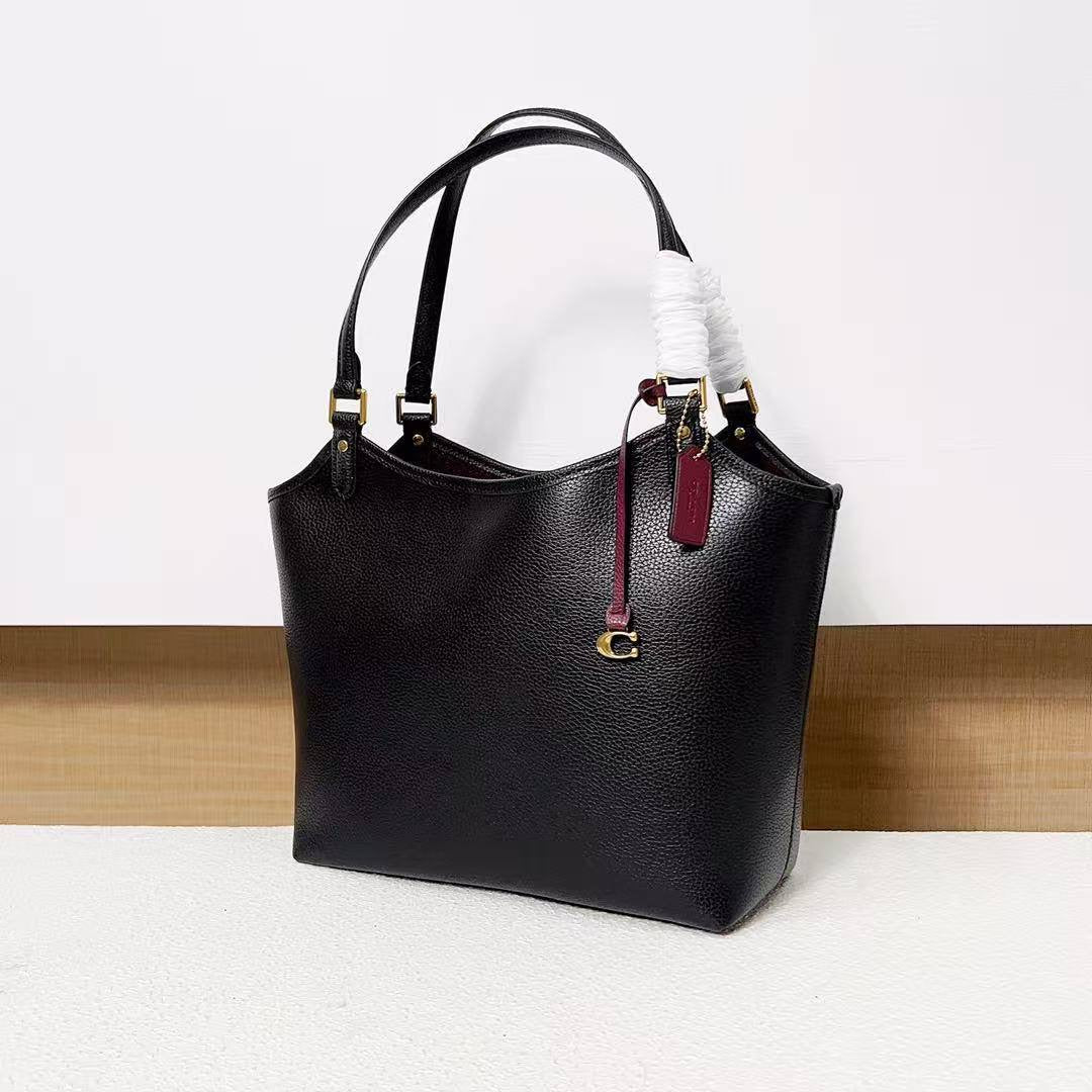 Coach Day Tote Bag Leather Black