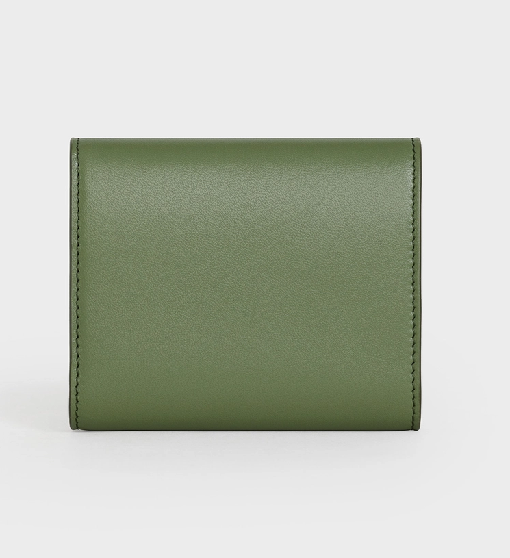 SMALL WALLET TRIOMPHE IN SHINY CALFSKIN LIPSTICK