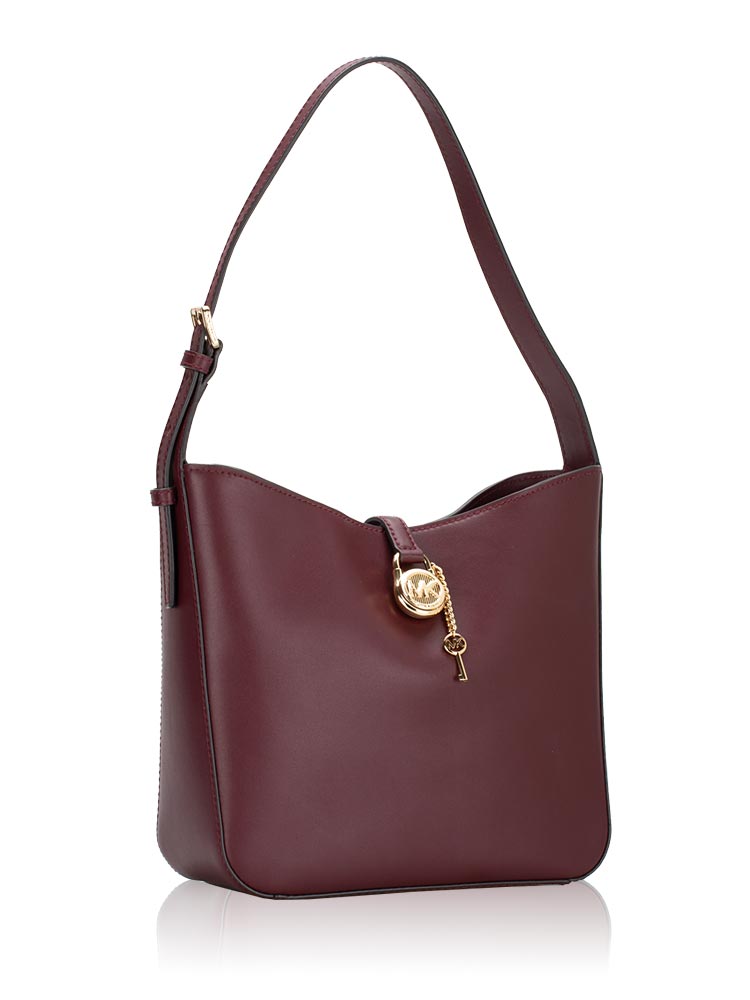 MICHAEL KORS Lyra Leather Small Bucket Bag Oxblood