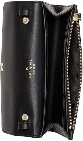 Original Kate Spade Marti Leather Flap Wallet Crossbody Black