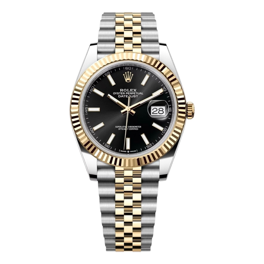 Rolex Datejust 41mm Yellow Gold Bright Black Dial Ref: 126333