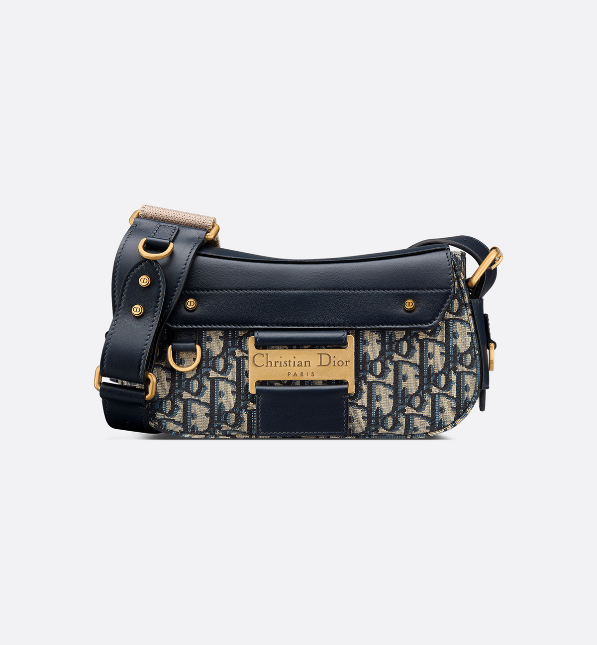 Dior Cotton Shoulder Bag Small Size Women's Blue