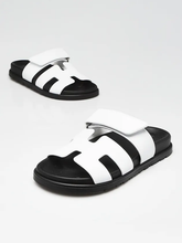 Hermes Chypre White Sandals Slides