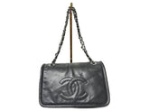 CHANEL Caviar Large Timeless Flap Shoulder Bag Black
