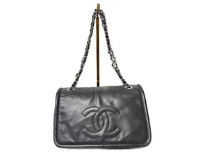 CHANEL Caviar Large Timeless Flap Shoulder Bag Black