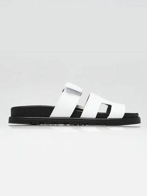 Hermes Chypre White Sandals Slides