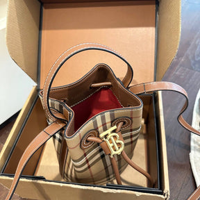 Burberry small TB leather bucket bag