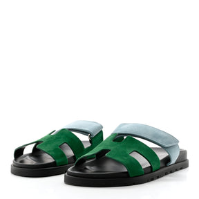 Hermes Suede Goatskin Chypre Sandals