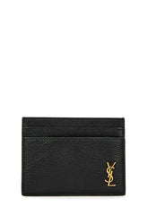 SAINT LAURENT Logo leather card holder