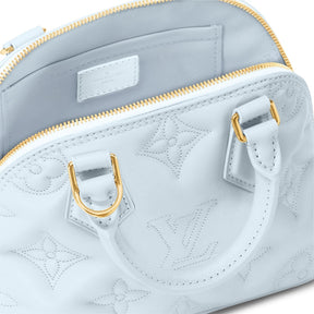 VUITTON Banane' bubblegram Alma BB bag with detachable strap & gold metallic hardware