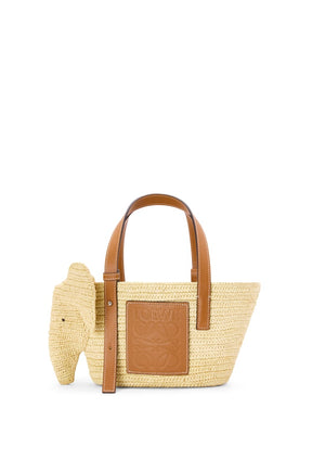 LOEWE Small Elephant Basket bag in raffia and calfskin