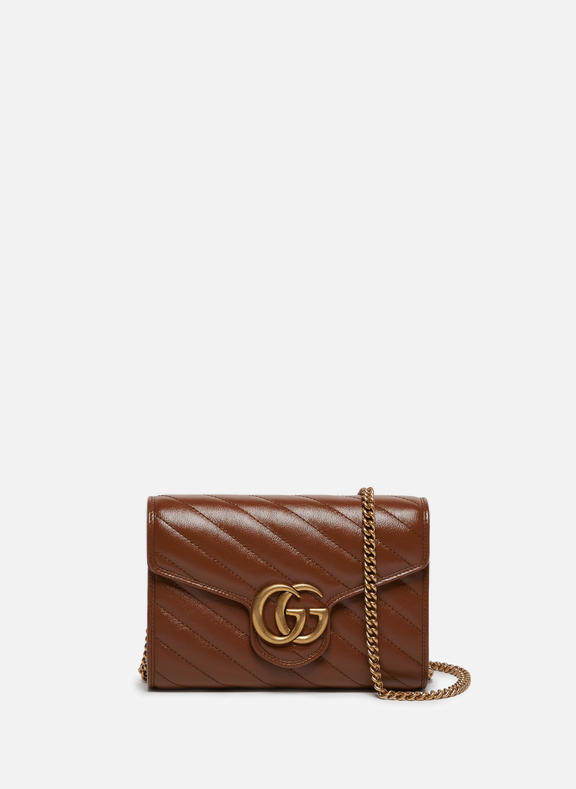 GG Marmont calfskin leather shoulder bag - Brown