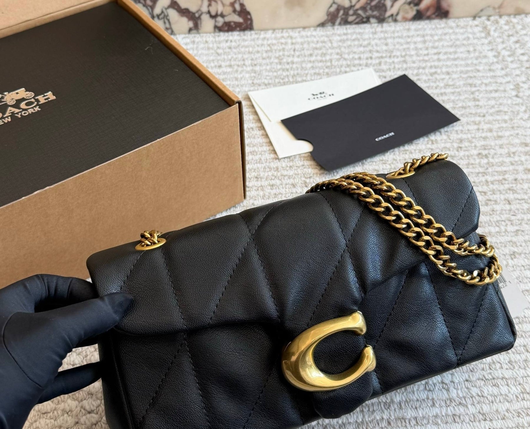 Coach Tabby Quilted Shoulder Bag With Chain