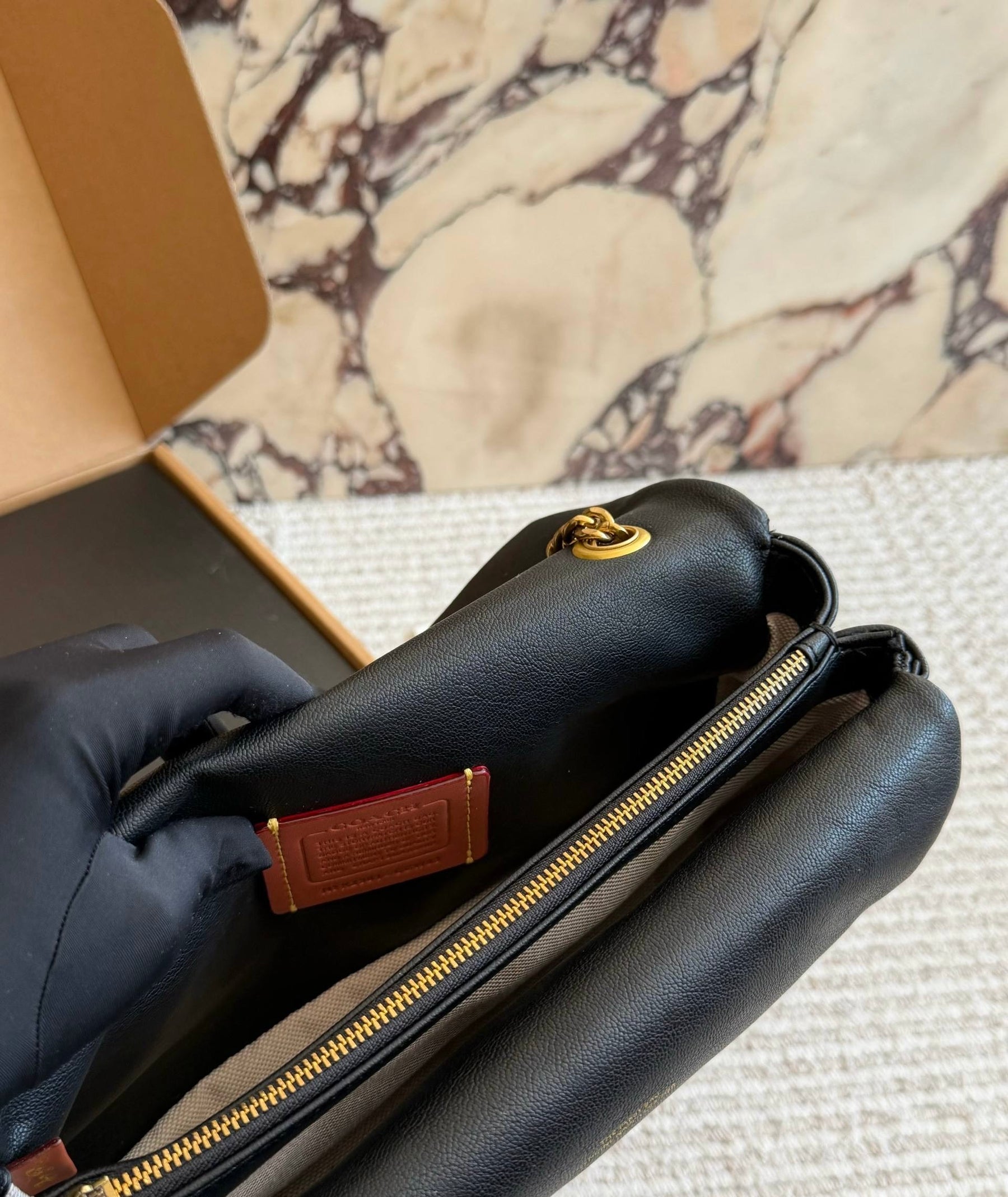 Coach Tabby Quilted Shoulder Bag With Chain