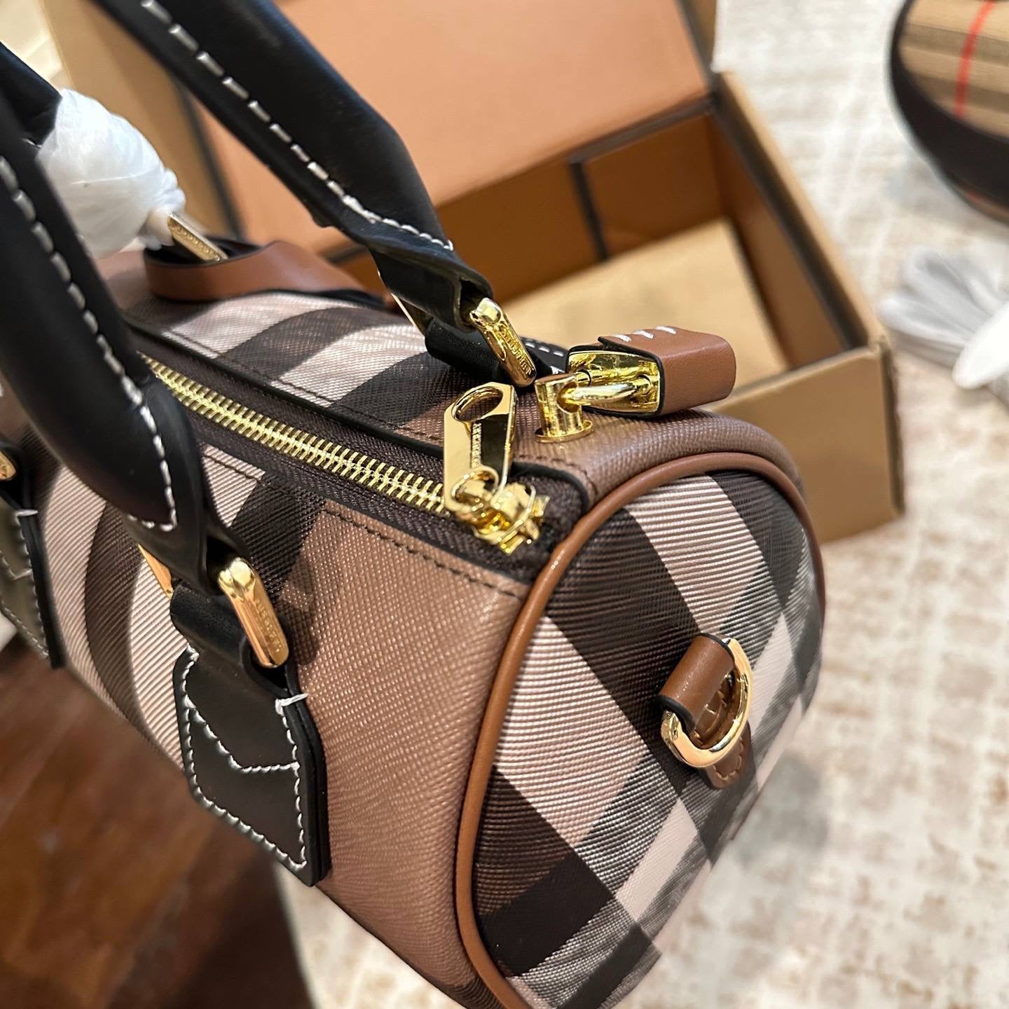 Burberry mini check padlock tote bag