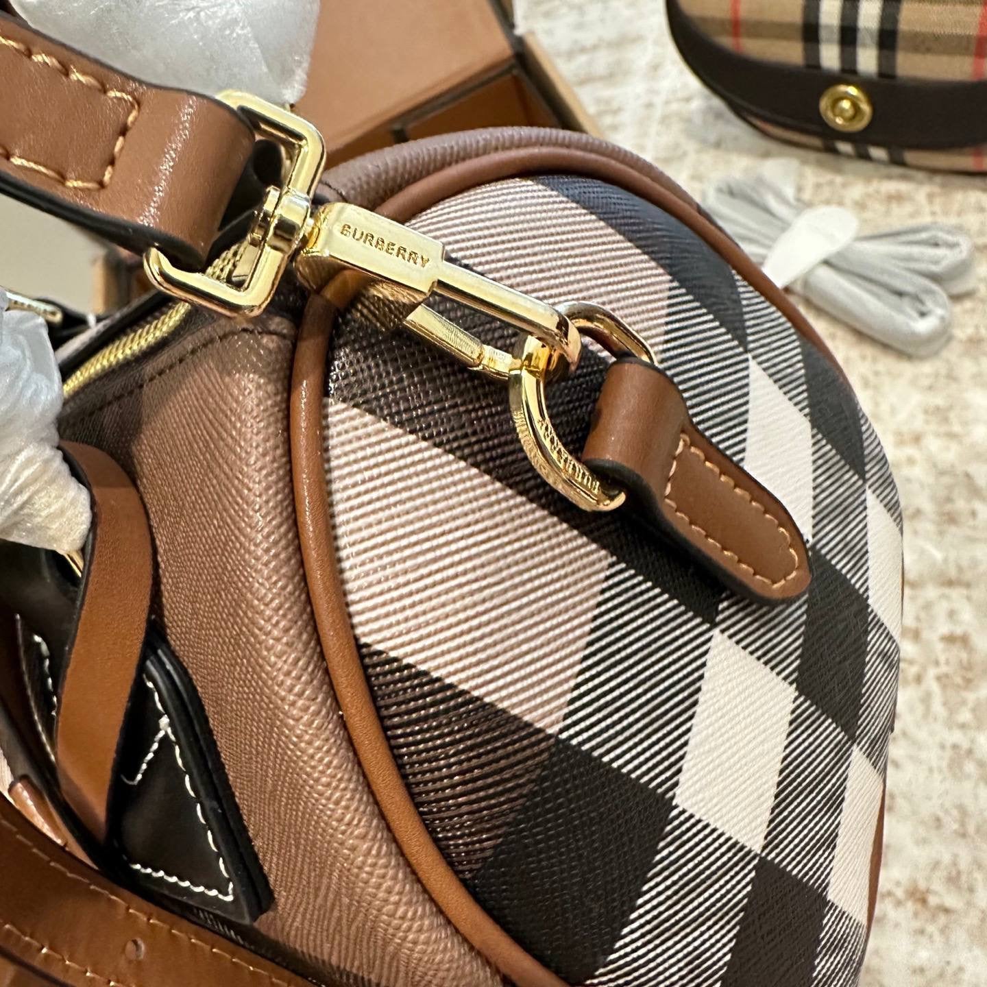 Burberry mini check padlock tote bag