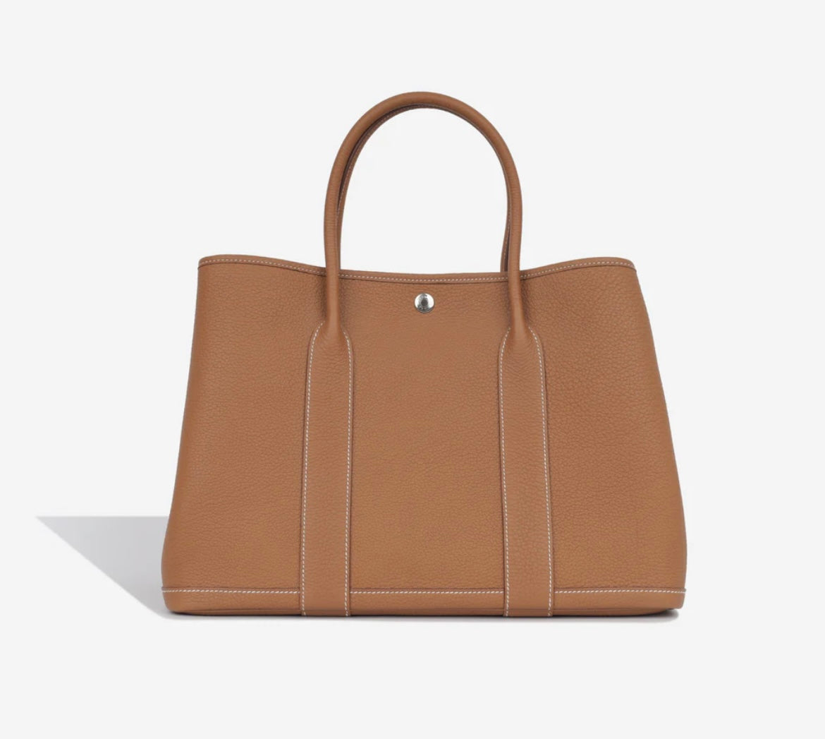 Hermes Garden Camel Black Silver hardware K stamp