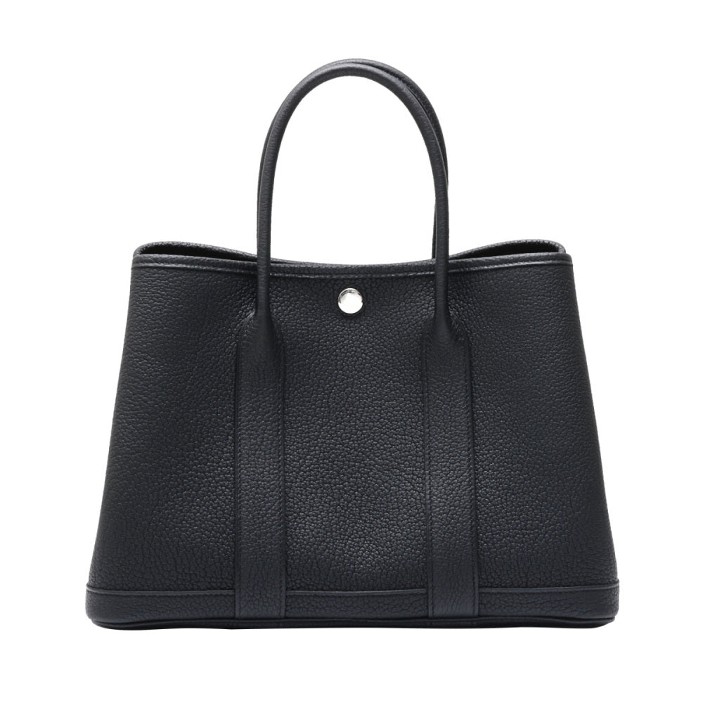 Hermes Garden Party Black Silver hardware K stamp