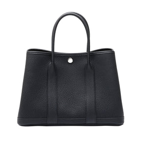 Hermes Garden Party Black Silver hardware K stamp