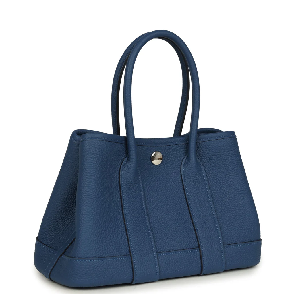 Hermès Garden Party Neo 23 Bleu Tie Togo Palladium Hardware