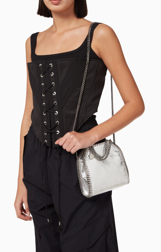 Stella McCartney Falabella Tiny Tote in Metallic Eco Leather