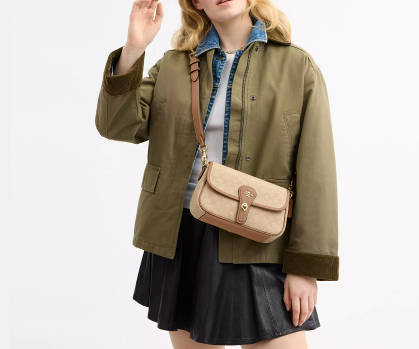 Coach Hadley Shoulder Bag With Signature Canvas