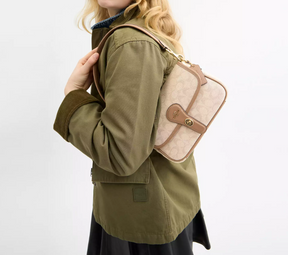 Coach Hadley Shoulder Bag With Signature Canvas