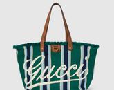 Gucci Embroidered medium canvas tote bag