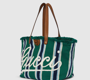 Gucci Embroidered medium canvas tote bag