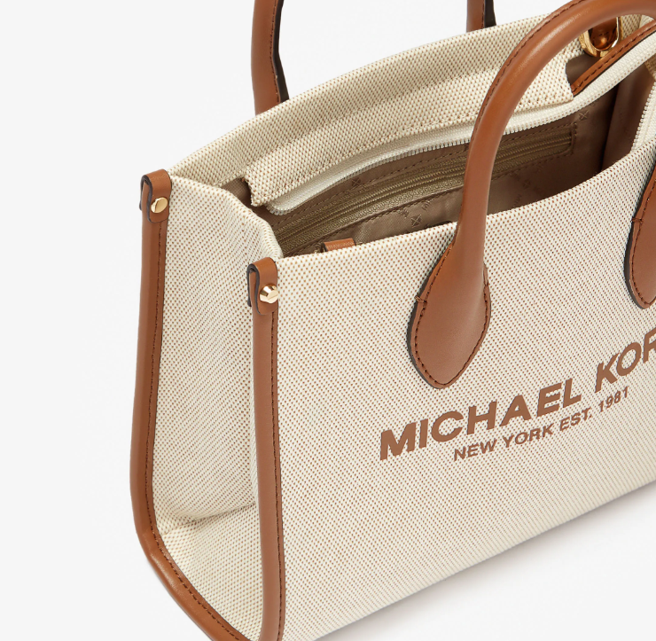 Michael Kors Mirella Small Two-Tone Canvas Crossbody Bag