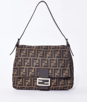 Fendi Zucca Canvas Mama Baguette Shoulder Bag