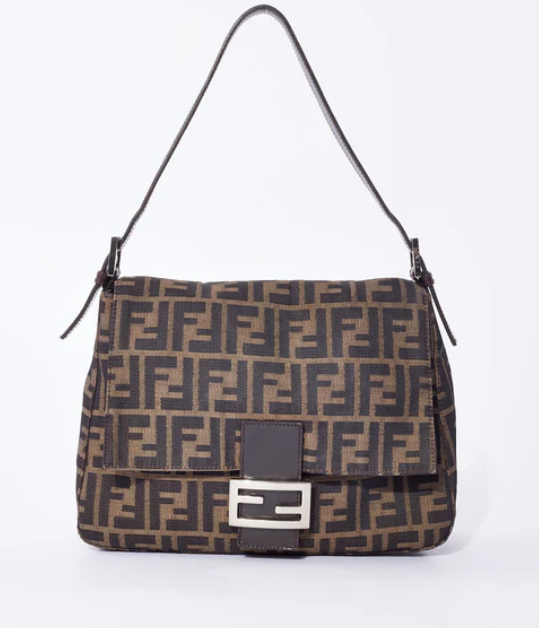 Fendi Zucca Canvas Mama Baguette Shoulder Bag