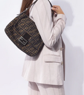 Fendi Zucca Canvas Mama Baguette Shoulder Bag