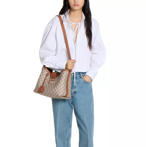 Gucci Padlock Medium Shoulder Bag Supreme Canvas Brown