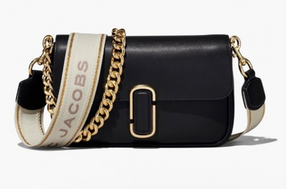 MARC JACOBS Calfskin The J Marc Shoulder Bag Black