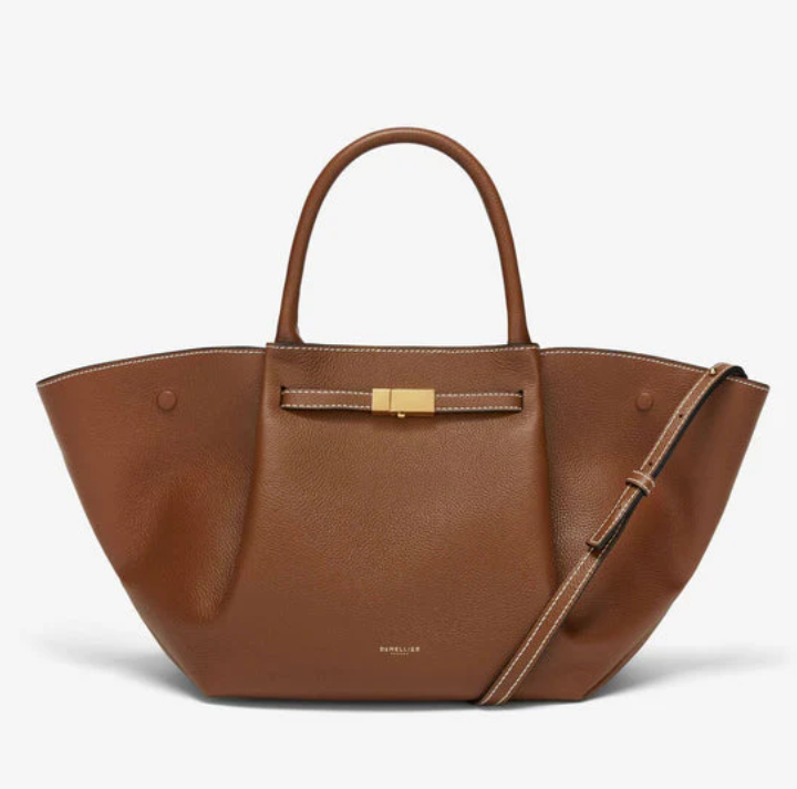 Demellier The Midi New York Grain Ecru Stitching