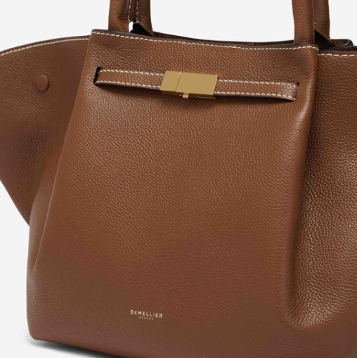 Demellier The Midi New York Grain Ecru Stitching