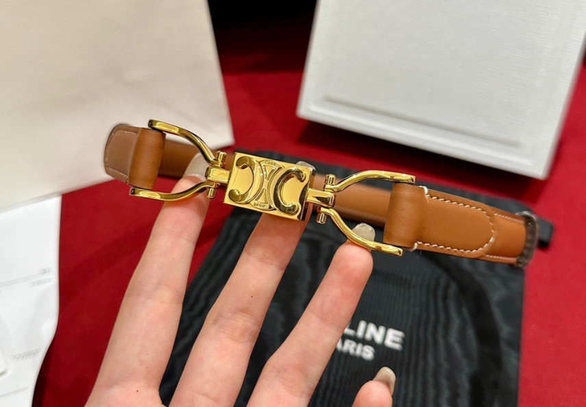 Celine Thin Camel Belt