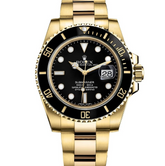 ROLEX OYSTER PERPETUAL SUBMARINER CERAMIC BEZEL WATCH BLACK WITH STAINLESS STEEL GOLD BELT