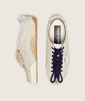 Golden Goose Men's True-Star in light gray suede with metallic silver star and heel tab