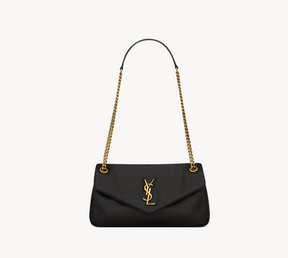 YSL Calypso small in plunged lambskin