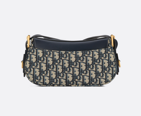 Dior Cotton Shoulder Bag Small Size Women's Blue