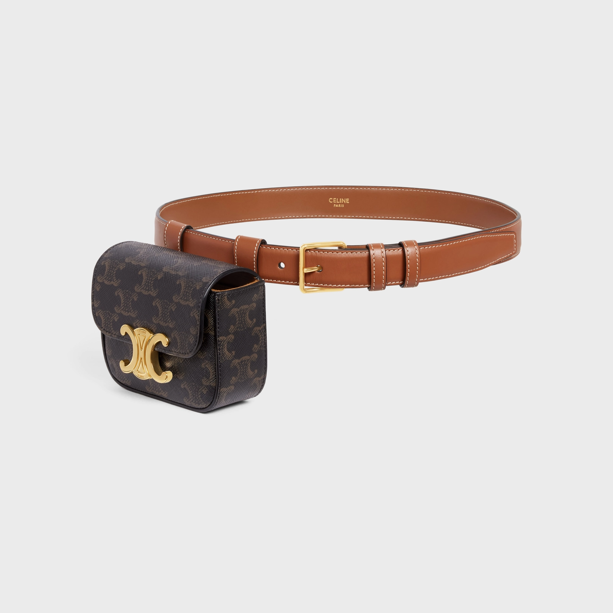 CELINE BELT BAG TRIOMPHE BELT in TRIOMPHE CANVAS AND CALFSKIN