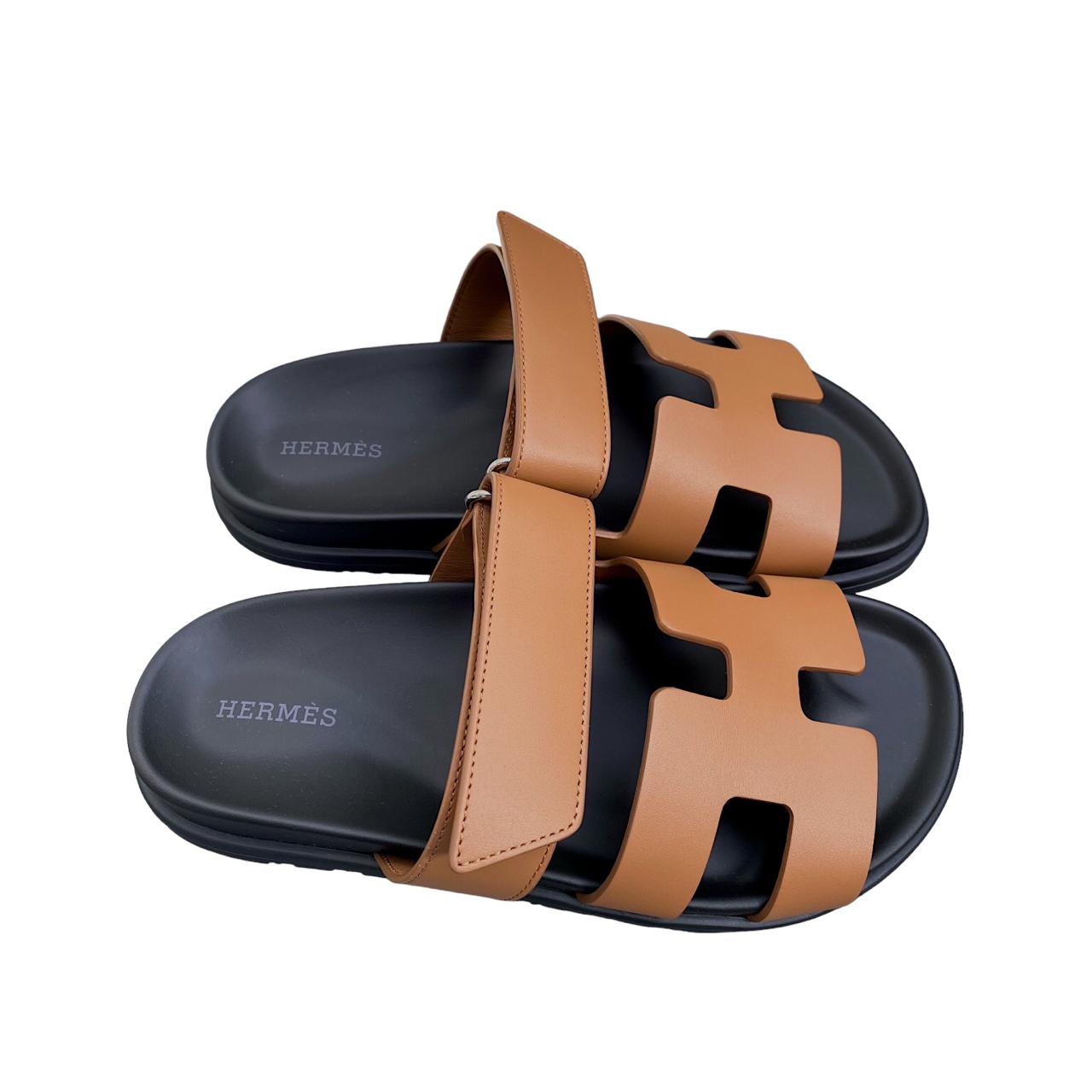 Hermes Chypre Camel Sandals Slides