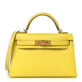 HERMES Epsom Mini Kelly Sellier 20 Lime