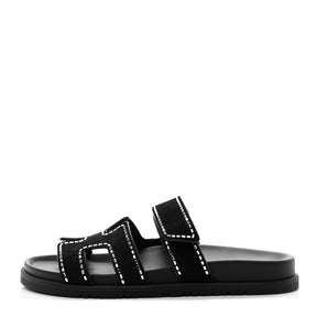 Hermes Suede Crystal Chypre Sandals