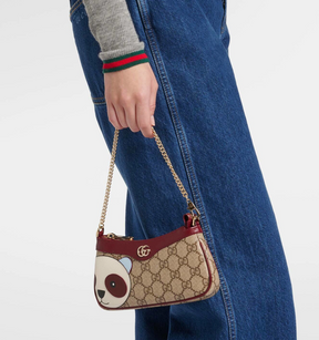 Gucci Ophidia mini panda-appliqué shoulder bag