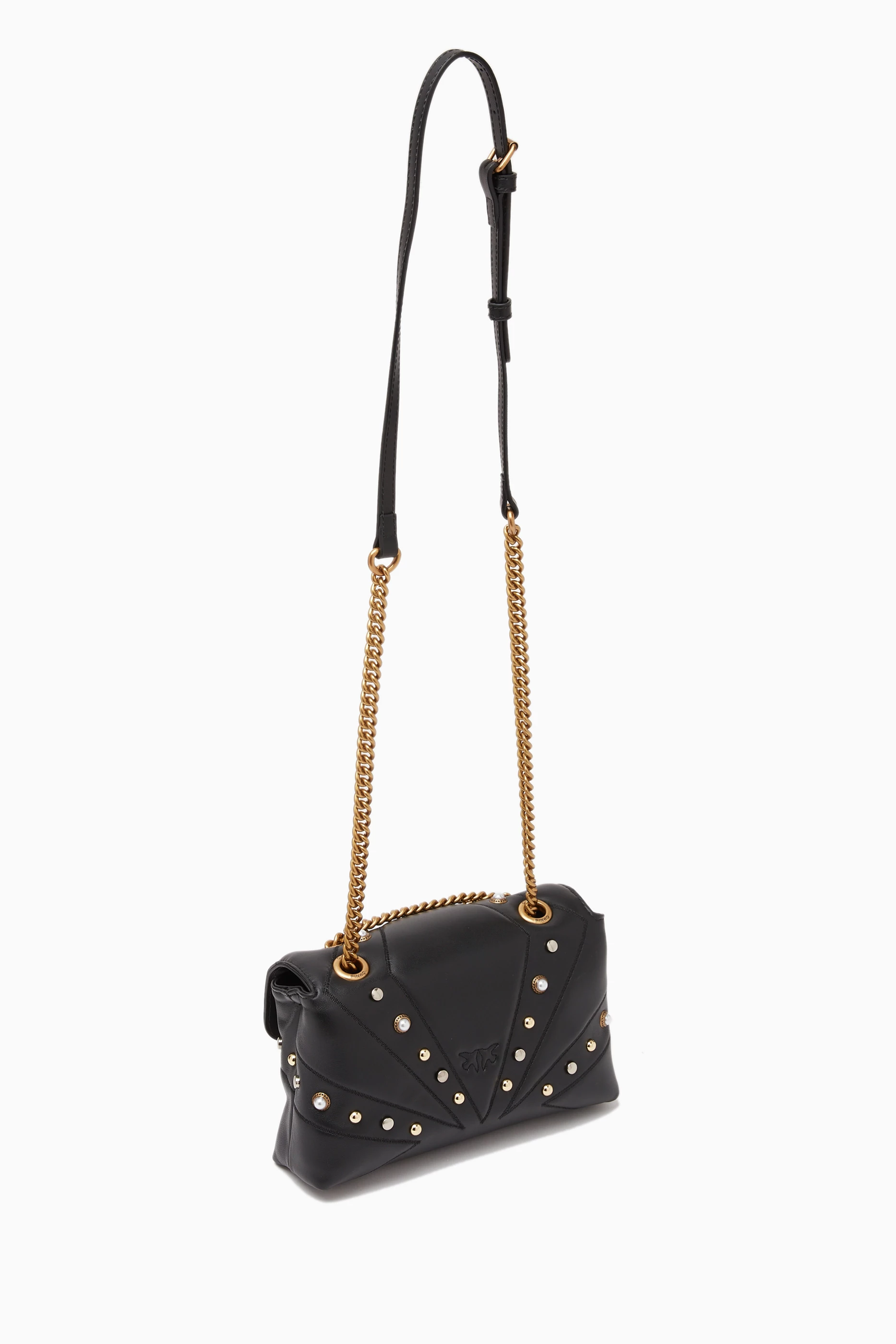 Original Pinko Love Lady Puff Pearl Bag in Maxi Quilted Nappa