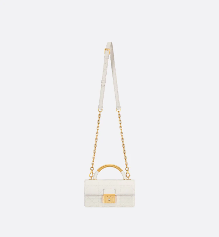 Dior Mini Ange Bag Latte Macrocannage Lambskin