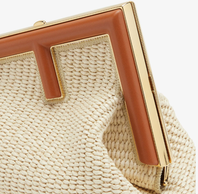 Fendi First Small Natural straw bag